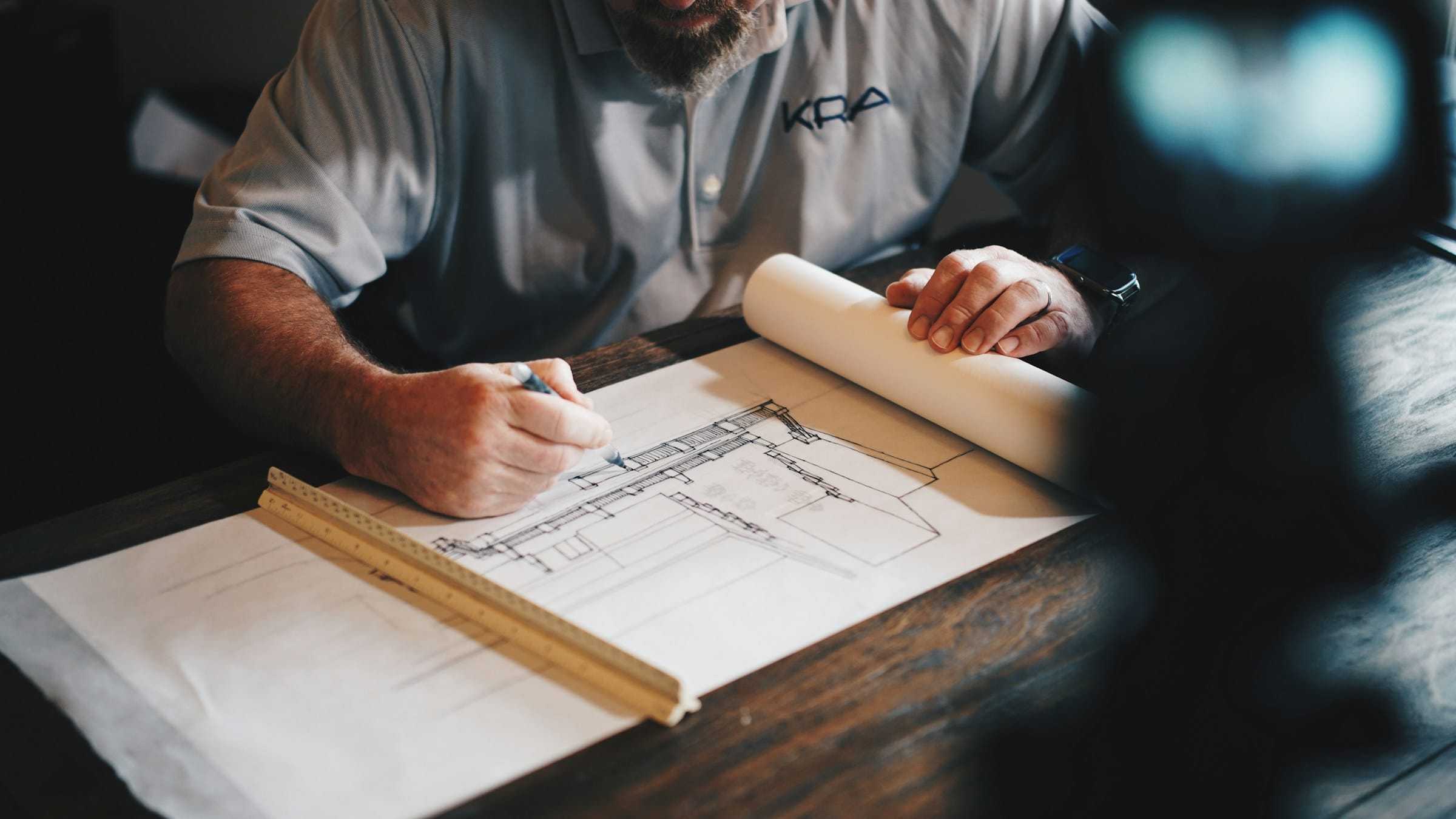 Site plans on a contractor’s desk