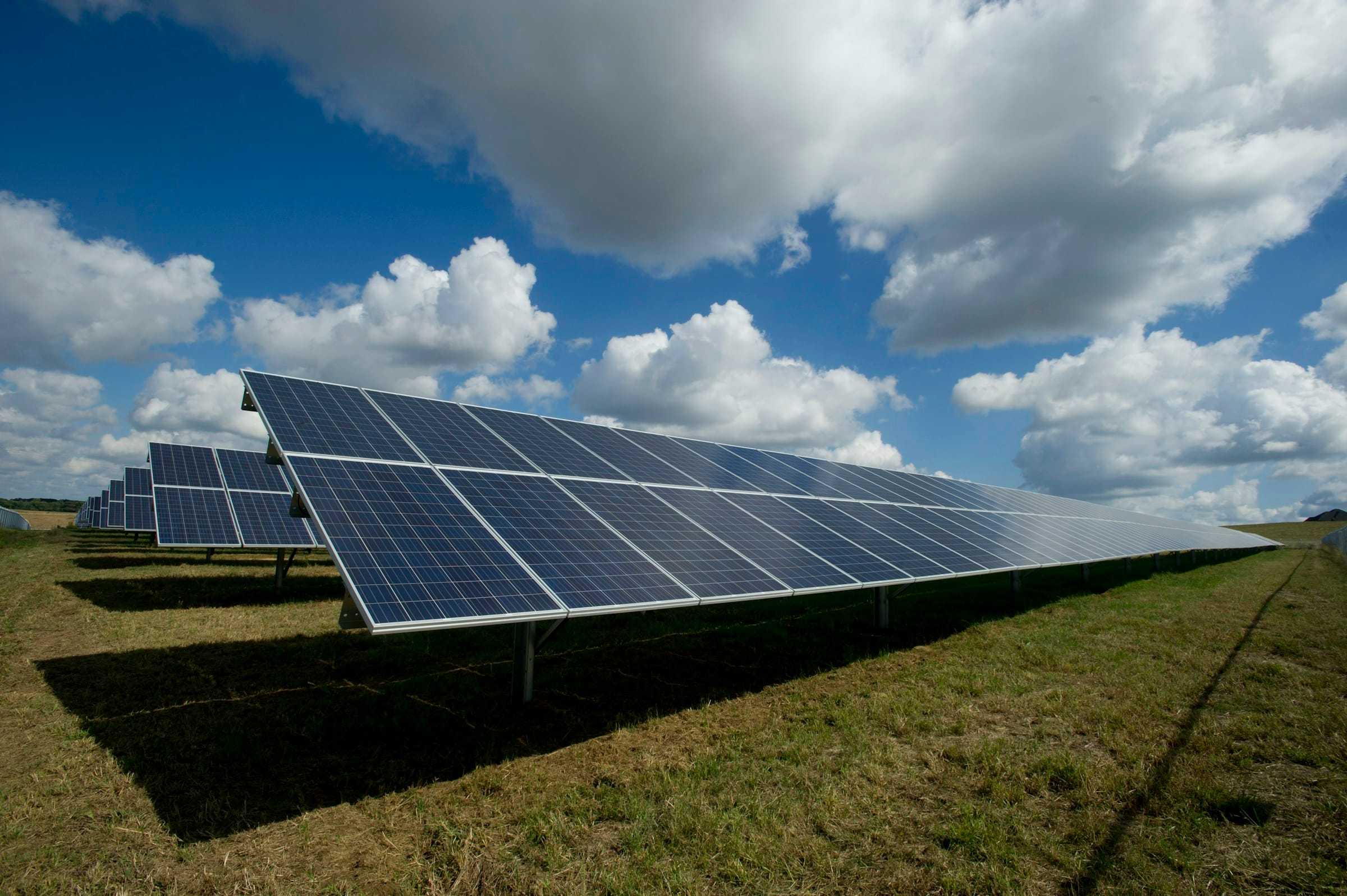 A solar park connected to the regional grid